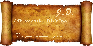 Jávorszky Diána névjegykártya