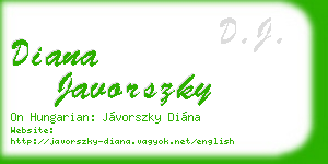 diana javorszky business card
